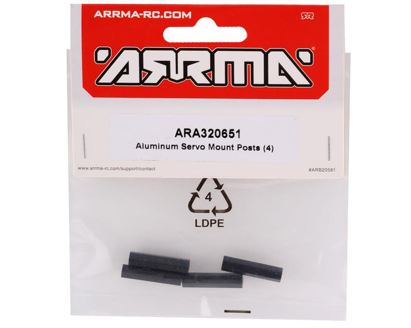 ARA320651 Arrma Aluminium Servo Mount Posts, 4pcs, AR320651