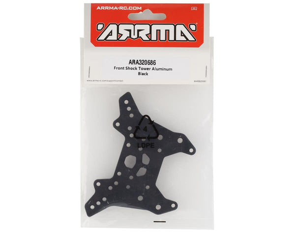 ARA320686 Arrma Front Shock Tower Aluminum Black, Fireteam, AR320686