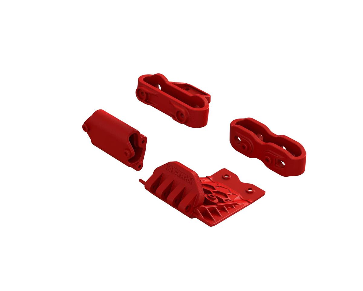 ARA320777 Arrma Lower Skid And Bumper Mount Set, Red, Gorgon ARRMA