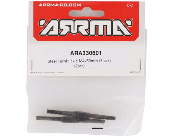 ARA330601 Arrma Steel Turnbuckle 4x60mm, Black, Mojave, AR330601