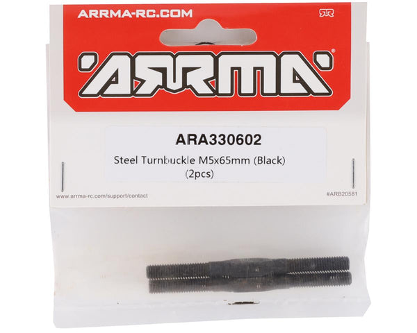 ARA330602 Arrma Steel Turnbuckle 5x65mm, Black, Mojave, AR330602