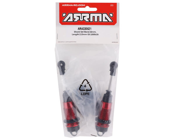 ARA330621 Arrma Shock Set, Bore 16mm, Length 115mm, Oil 1000cSt, AR330621