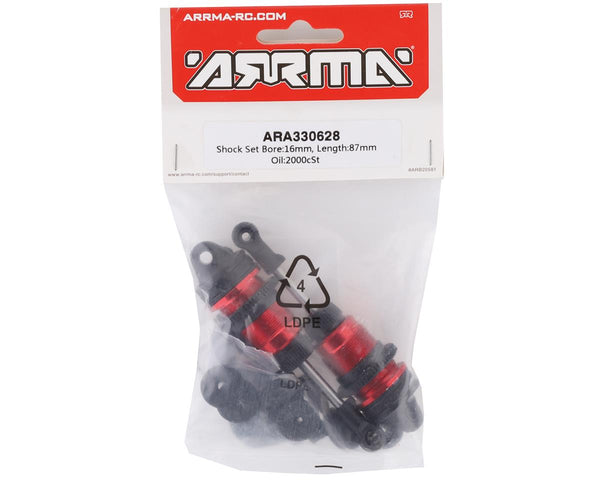 ARA330628 Arrma Shock Set, 16 x 87mm, 2000cSt, AR330628