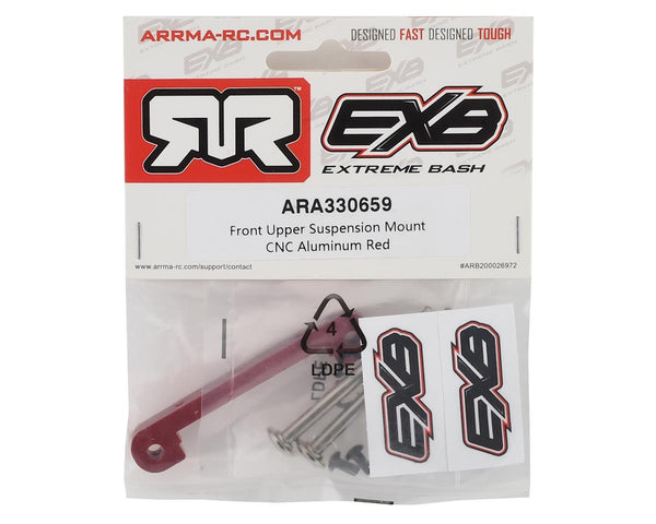 ARA330659 Arrma Front Upper Suspension Mount CNC Aluminum Red, AR330659