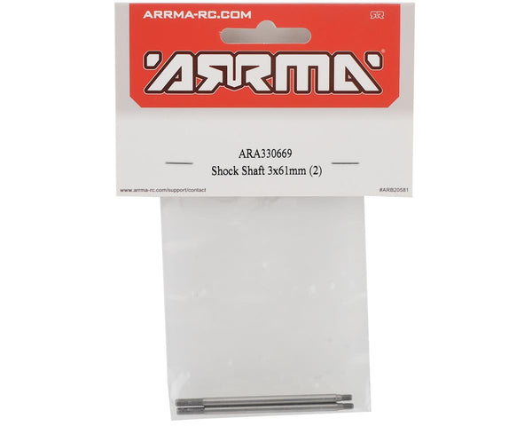 ARA330669 Arrma Shock Shaft 3x61mm, 2pcs, AR330669