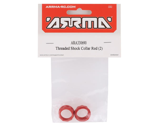 ARA330690 Arrma Red Threaded Shock Collar, 2pcs, AR330690