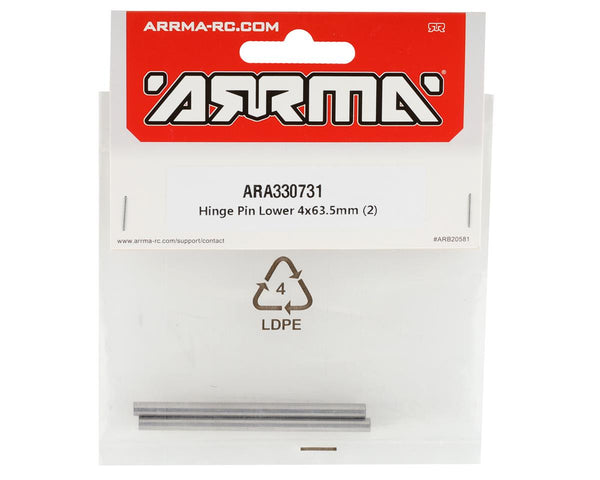 ARA330731 Arrma 4x63.5mm Lower Hinge Pin, 2pcs, AR330731