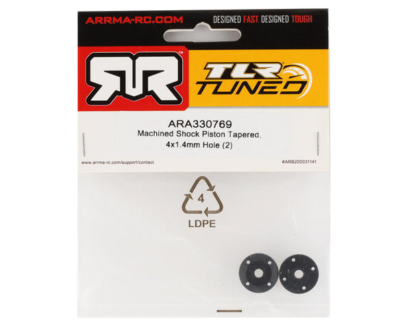 ARA330769 Arrma 4x1.4mm CNC Shock Pistons, 2 Pieces