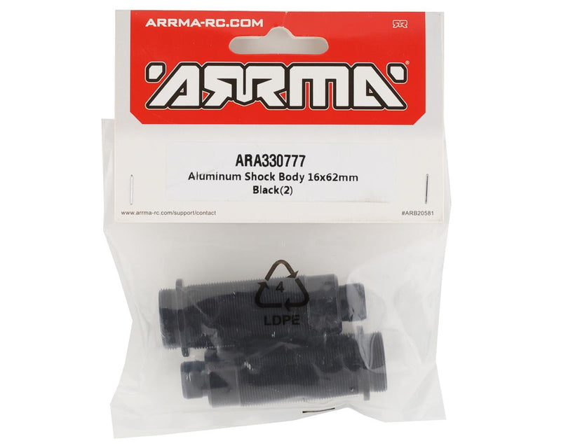 ARA330777 Arrma Aluminum Shock Body 16x62mm Black, 2pcs, Fireteam, AR330777