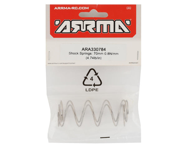 ARA330784 Arrma Shock Springs, 70mm 0.8N/mm, 2pcs, AR330784