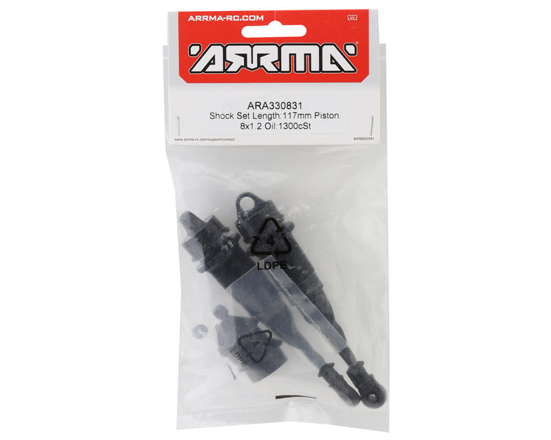 ARA330831 Arrma Front Shock Set with 1300cSt Oil, 2pcs, Big Rock 6S