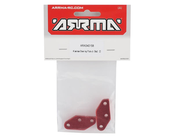 ARA340158 Arrma Aluminium Steering Plate A, Red, 2pcs, 8S BLX, AR340158