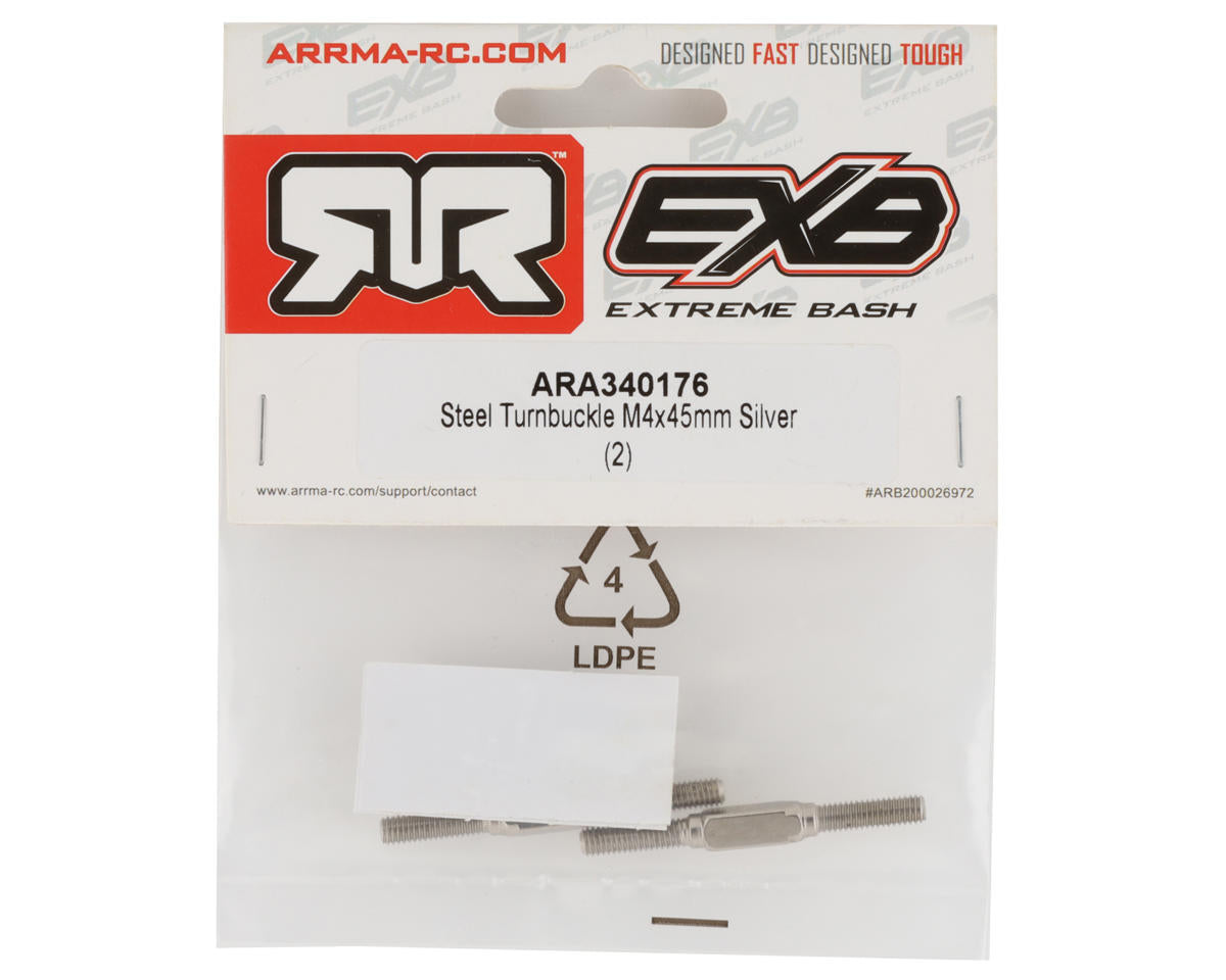 ARA340176 Arrma Steel Turnbuckle M4x45mm, 2pcs, AR340176 ARRMA