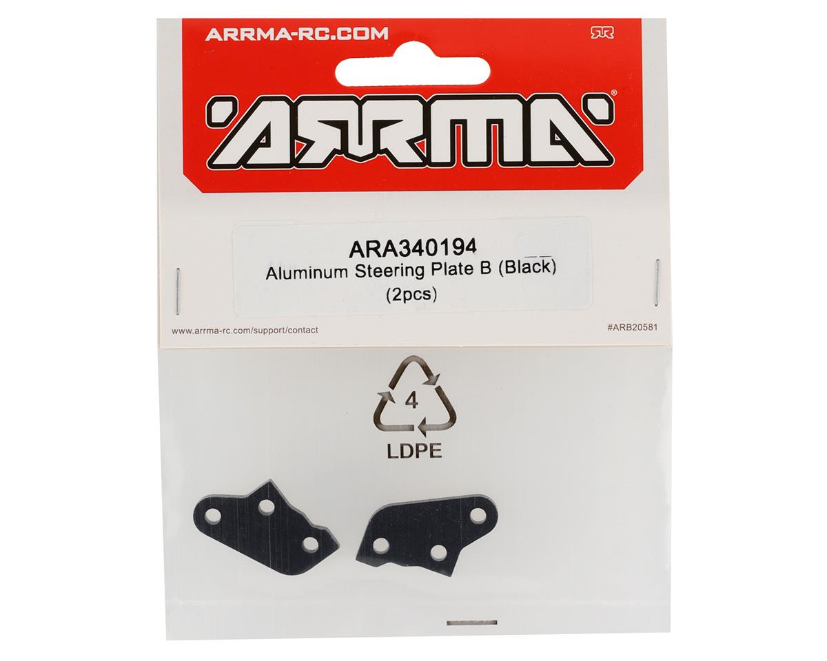 ARA340194 Arrma Aluminum Steering Plate B Black, 2pcs, Fireteam, AR340194 ARRMA