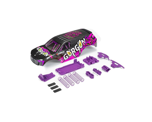 ARA402350 Arrma Painted Body with Decals Installed, Purple, Gorgon