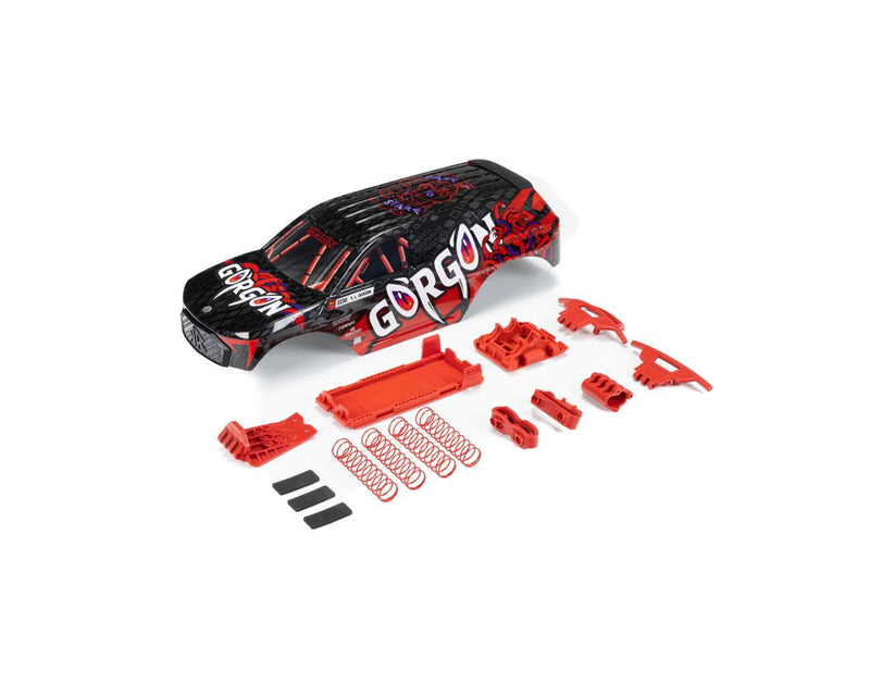 ARA402354 Arrma Painted Body with Decals Installed, Red, Gorgon