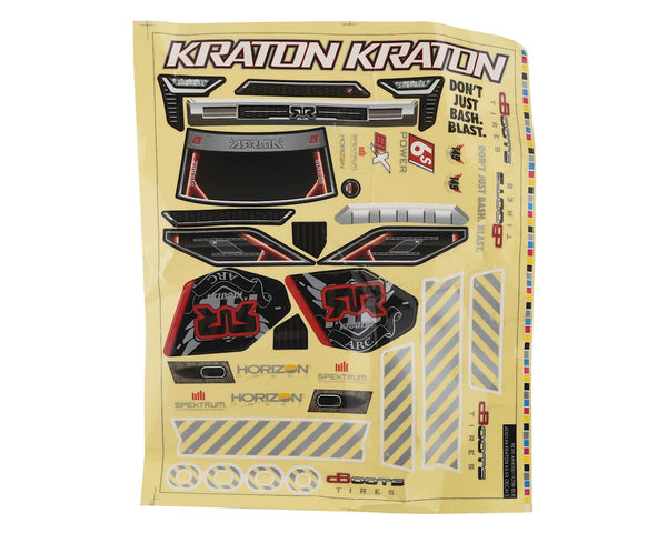 ARA406158 Arrma Kraton 6S BLX Clear Bodyshell (inc. Decals), AR406158