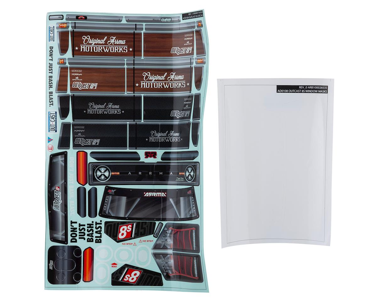 ARA409006 Arrma Clear Bodyshell with Decals, Outcast 8S, AR409006 ARRMA