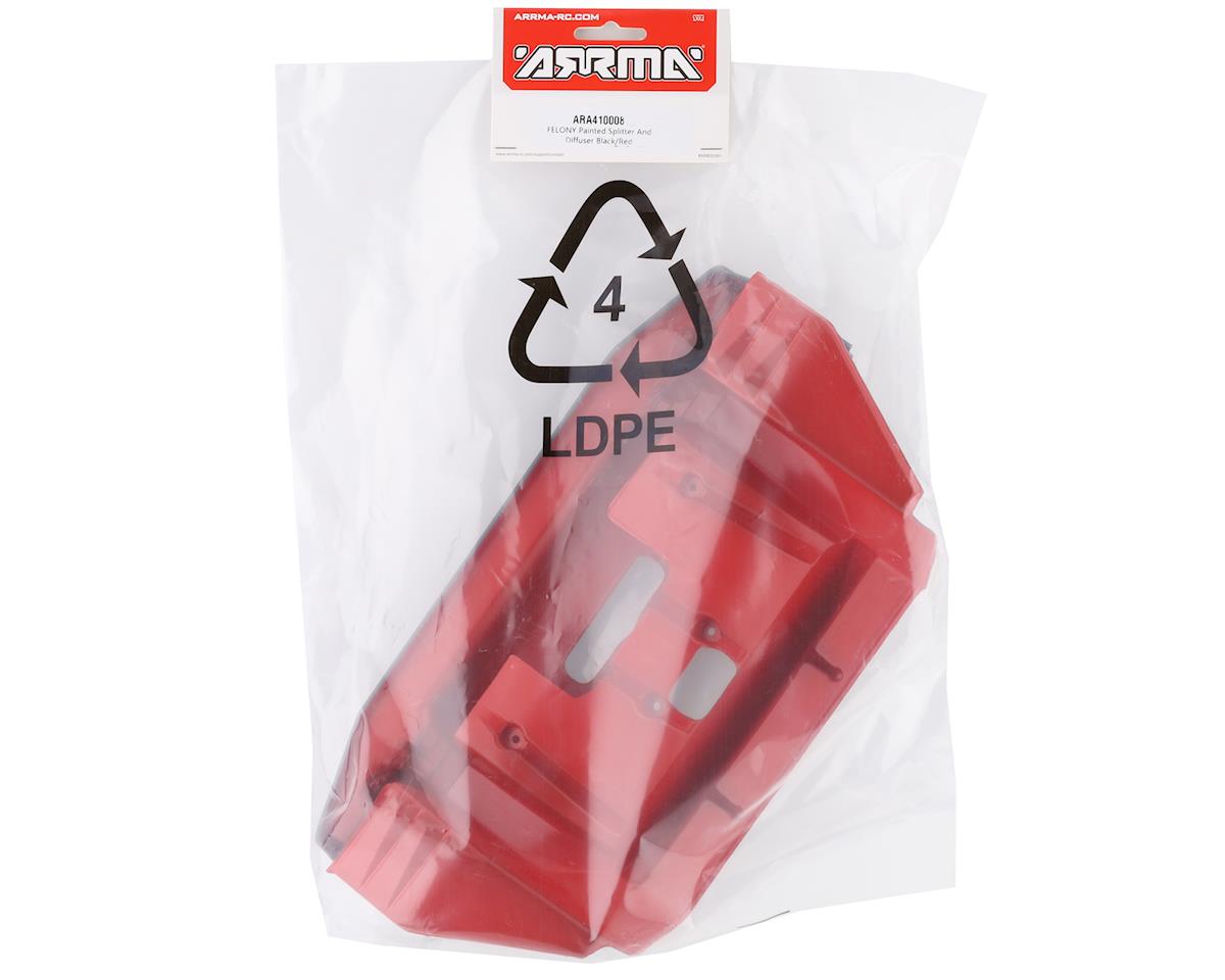 ARA410008 Arrma Felony Painted Splitter And Diffuser, Black/Red, AR410008 ARRMA