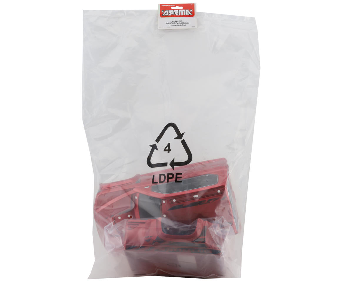 ARA411027 Arrma Painted Body with Decals Installed, Red, Big Rock 6S ARRMA