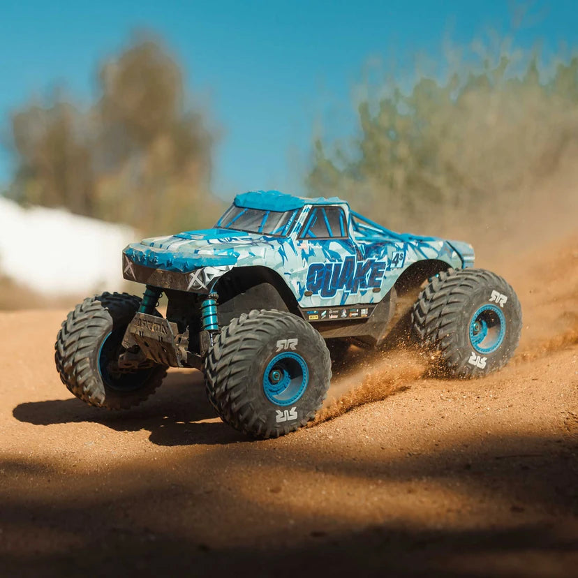 Arrma Quake 4S BLX 1/8 4X4 Monster Truck, RTR, White/Blue ARA4437T2 Due Mid Dec