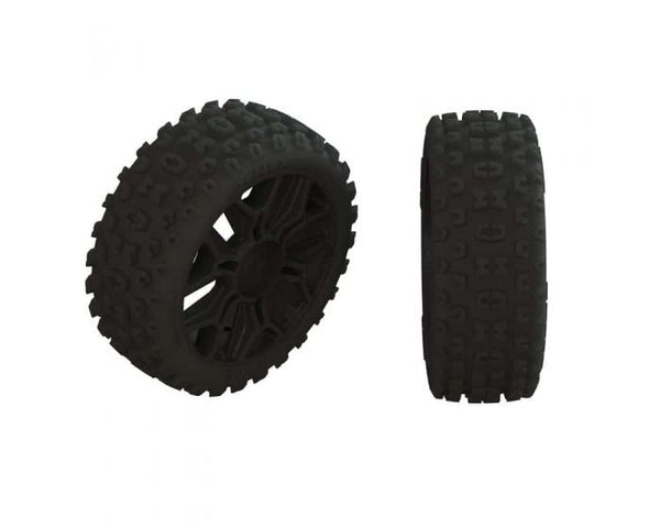Arrma 2HO Tire Set Glued Black 2pcs, AR550057