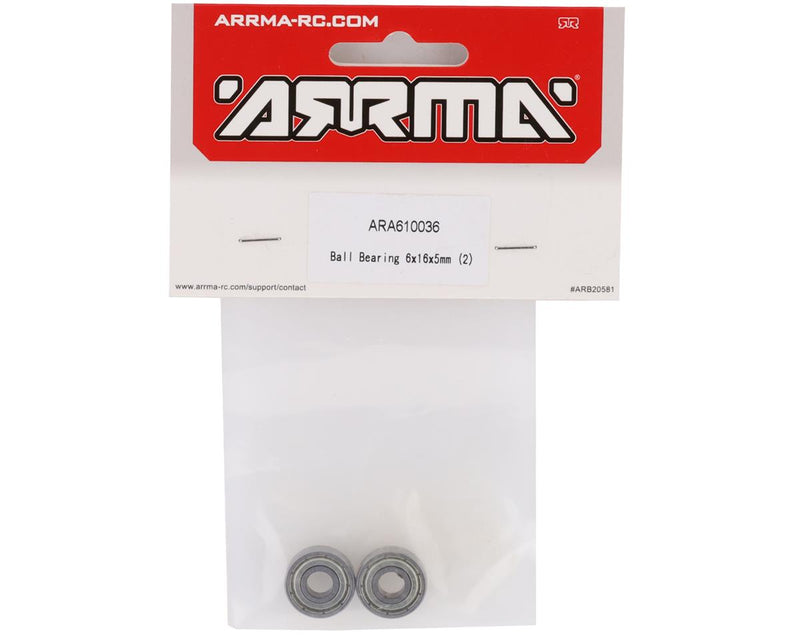 ARA610036 Arrma Ball Bearing 6x16x5mm, 2pcs, 8S BLX, AR610036