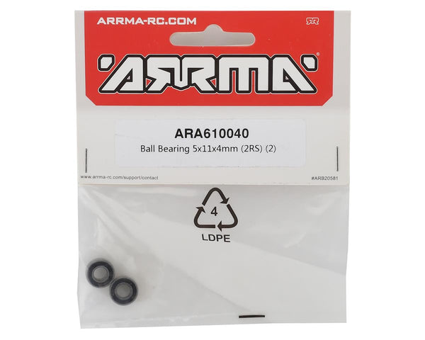 ARA610040 Arrma Ball Bearing 5x11x4mm 2RS, 2pcs, AR610040