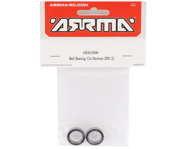 ARA610044 Arrma Ball Bearing 12x18x4mm 2RS, 2pcs, AR610044