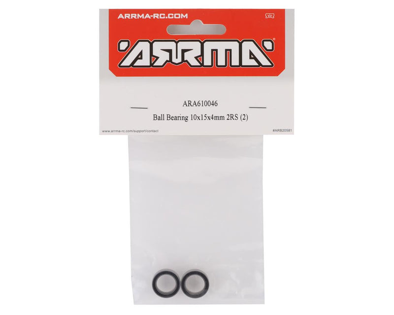 ARA610046 Arrma Ball Bearing 10x15x4mm 2RS, 2pcs, AR610046