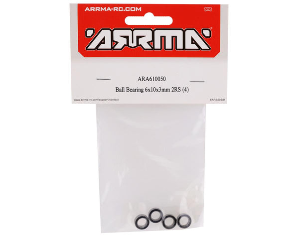 ARA610050 Arrma 6x10x3mm 2RS Ball Bearing, 4pcs, AR610050