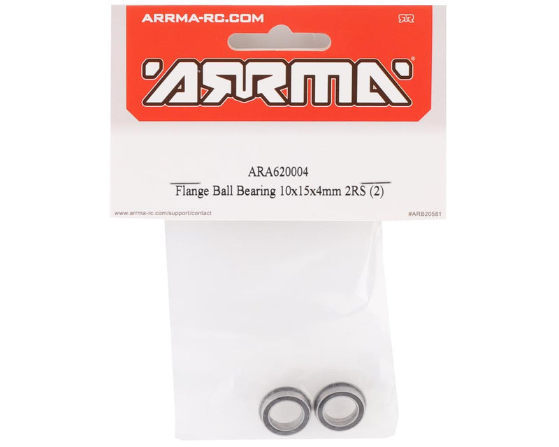 ARA620004 Arrma Flange Ball Bearing 10x15x4mm 2RS, 2pcs, AR620004