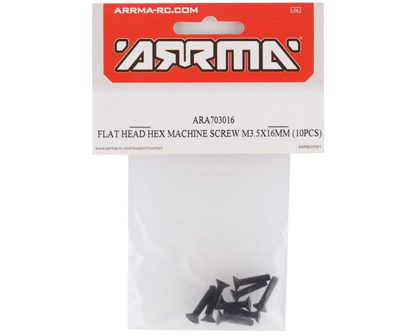 ARA703016 Arrma Flat Head Hex Machine Screw M3.5x16mm, 10pcs, AR703016