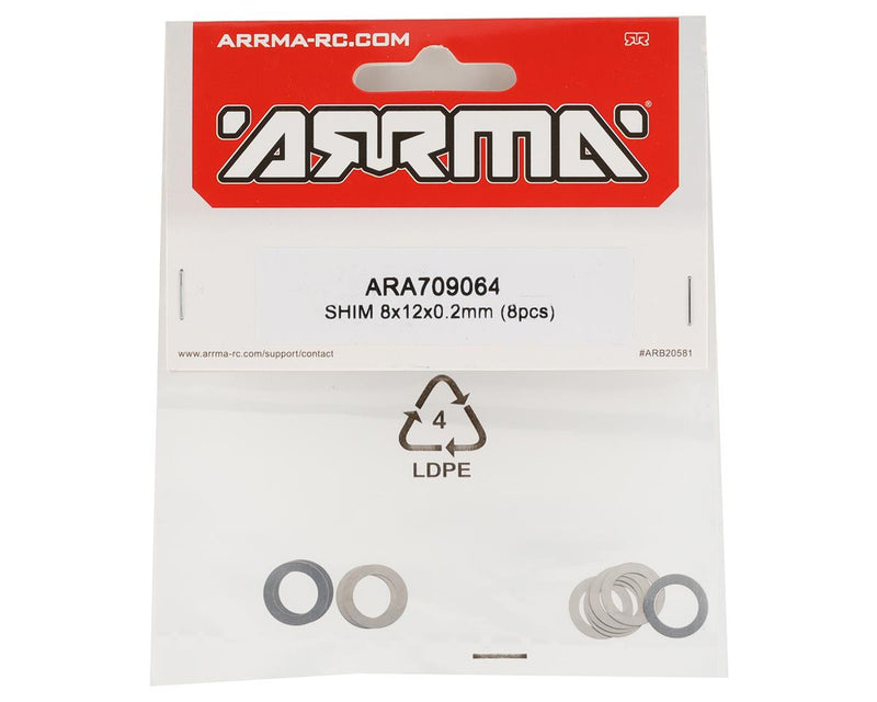 ARA709064 Arrma 8x12x0.2mm Shims, 8pcs, AR709064