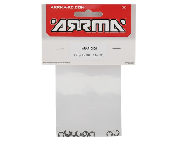 ARA710006 Arrma E Clip Din 6799 - 3.2mm, 10pcs, 8S BLX, AR710006