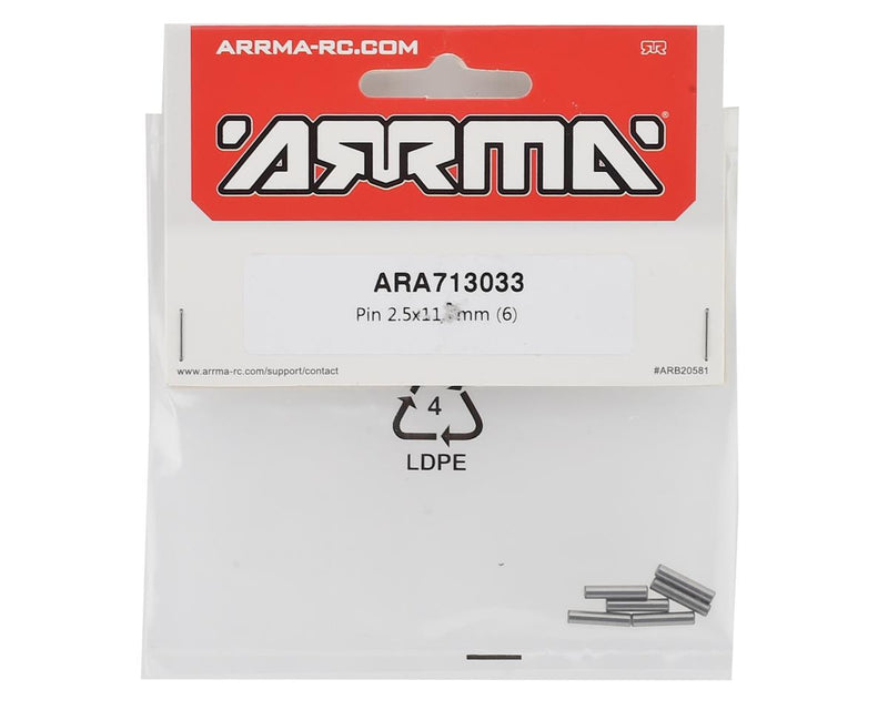 ARA713033 Arrma Pin 2.5x11.5mm, 6pcs, AR713033