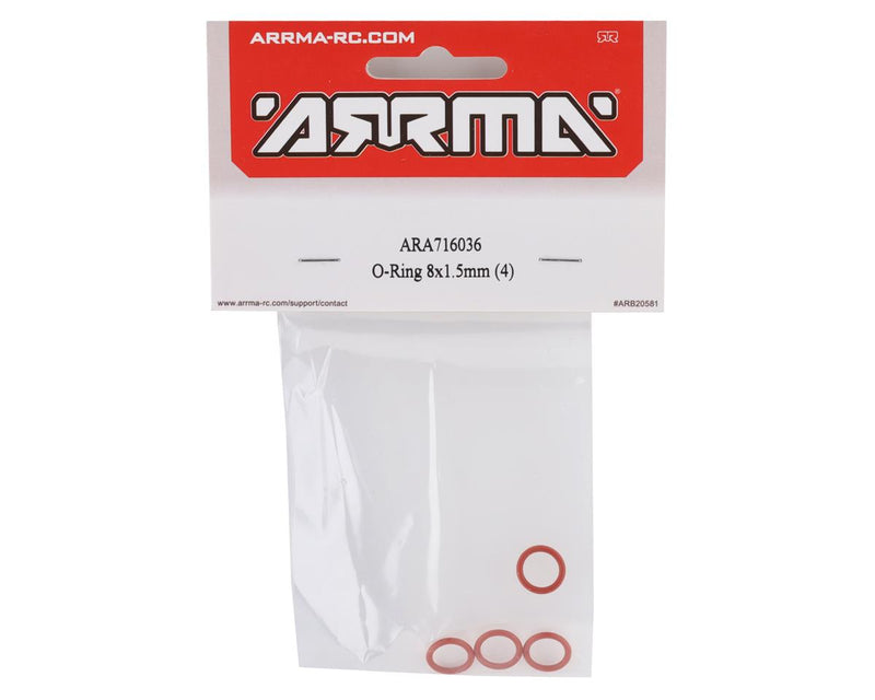 ARA716036 Arrma O-Ring 8x1.5mm, 4pcs, AR716036