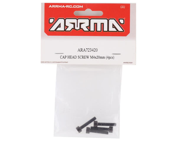 ARA723420 Arrma Cap Head Screw M4x20mm, 4pcs, 8S BLX, AR723420