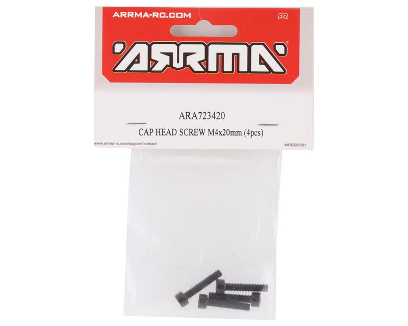 ARA723420 Arrma Cap Head Screw M4x20mm, 4pcs, 8S BLX, AR723420