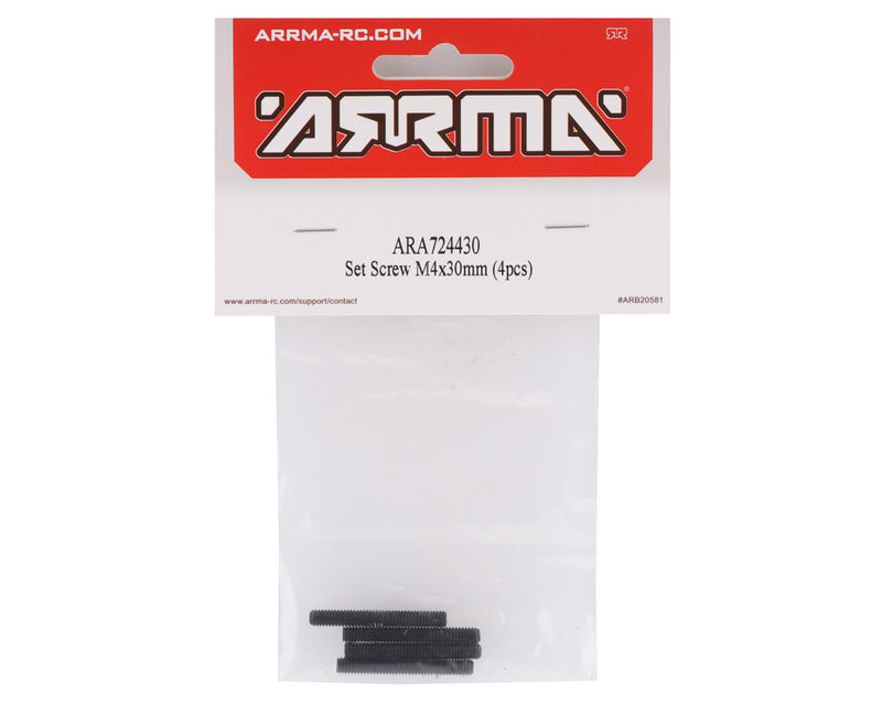 ARA724430 Arrma M4x30mm Set Screw, 4pcs, AR724430