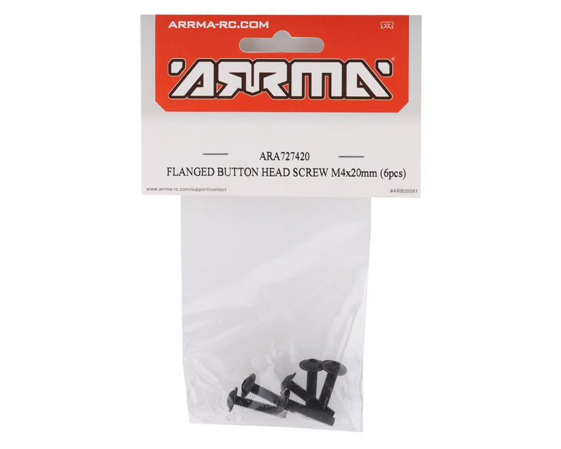 ARA727420 Arrma Flanged Button Head Screw M4x20mm, 6pcs, 8S BLX, AR727420