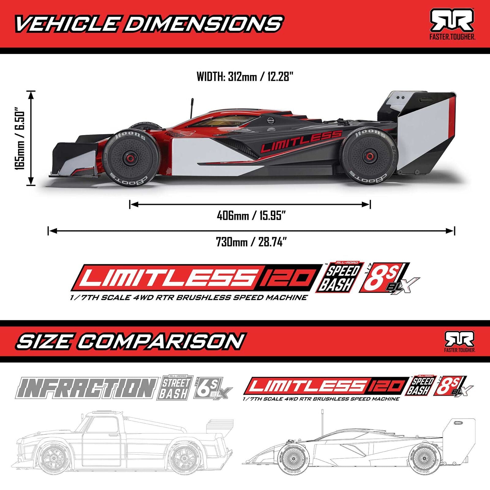 Coming Soon Earlier Oct 1/7 LIMITLESS 8S AVC 4X4 RTR Brushless Street Speed, White/Blue ARA7816T2 ARRMA