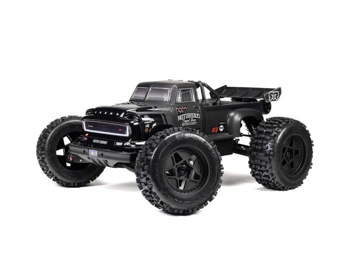 Arrma 1/8 NOTORIOUS 6S 4X4 RTR Brushless Stunt Truck, Black ARA8611V6T1