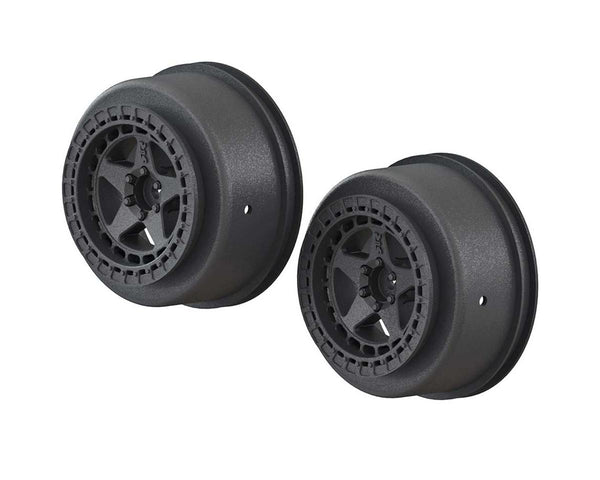 ARAC9461 Arrma SC 2.2, 3.0 Wheel, 14mm Hex, Black, 2 Pieces, AR510096