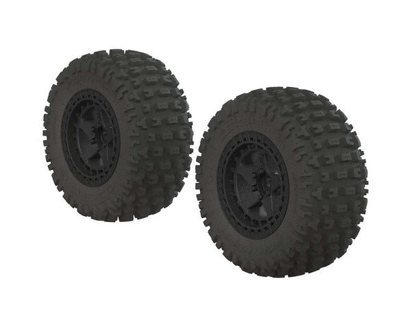 ARAC9630 Arrma dBoots Fortress SC Tyre Set, Glued, Black, 2 Pieces, AR550042