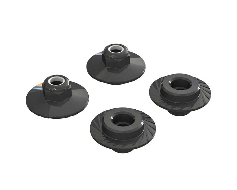 ARAC9698 Arrma Flanged Lock Nut, 5x8mm, 4 Pieces, AR708007