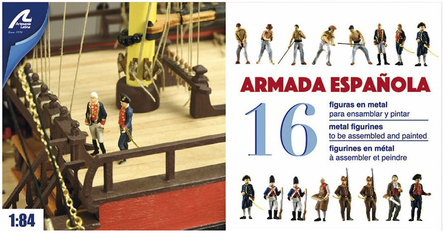 Artesania Set of 16 Spanish Armarda Figurines & Photo-etched Accessories for Santisima Trinidad