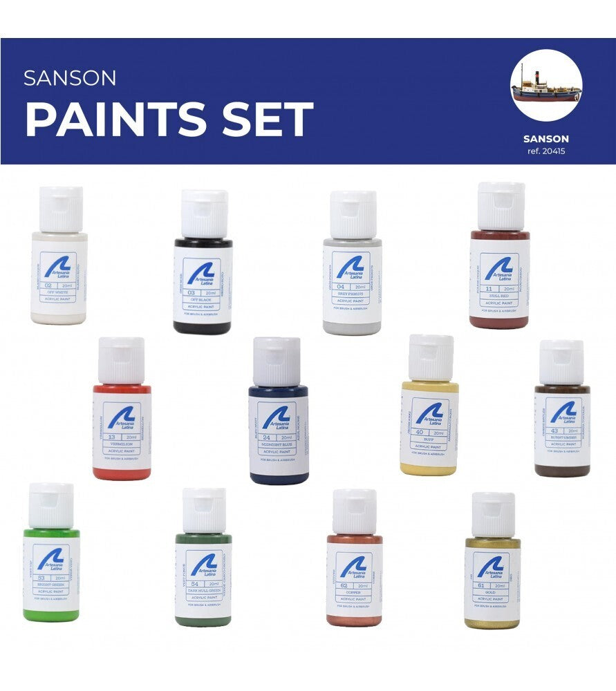 Artesania Paint Set for Ship Model #20415 Sanson (20ml x12 Bottles)