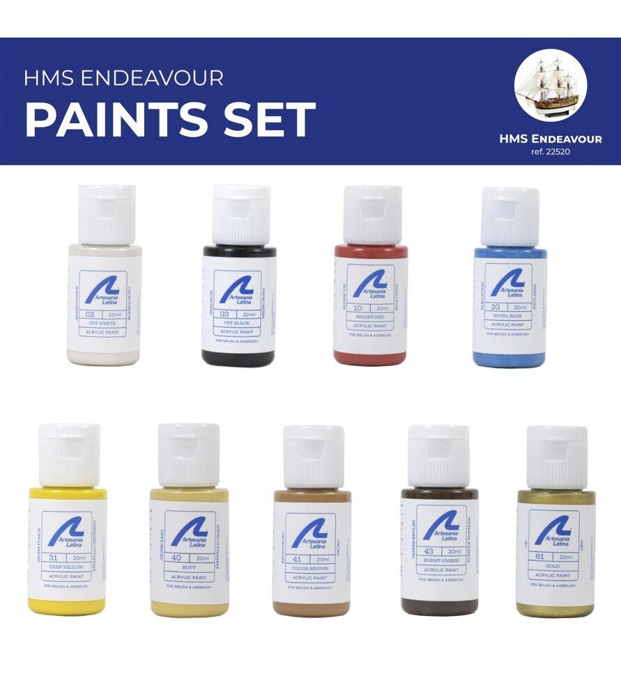 Artesania Paint Set for Ship Model: ART-22520 Endeavour 9x20mL [277PACK7]