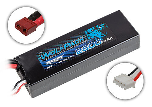 ASS0763 Reedy WolfPack LiPo 2600mAh 35C 11.1V, 28.86Wh, T-plug TEAM ASSOCIATED